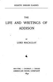 Cover of: The life and writings of Addison.