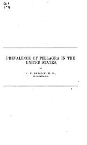 Prevalence of pellagra by Babcock, J. W.