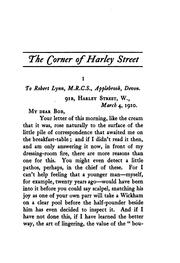 Cover of: The corner of Harley street: being some familiar correspondence of Peter Harding, M. D. [pseud.]