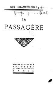 Cover of: La passagère.