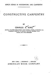 Cover of: Constructive carpentry