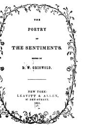 Cover of: The poetry of the sentiments