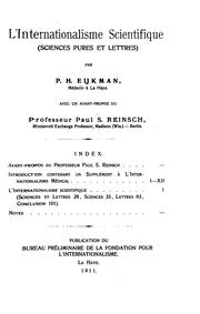 Cover of: L' internationalisme scientifique (sciences pures et lettres)