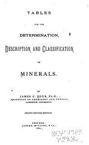 Cover of: Tables for the determination, description and classification of minerals