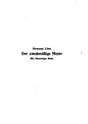 Cover of: Der zweckmässige Meyer by Hermann Löns