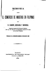Cover of: Memoria sobre el comercio de maderas en Filipinas by Ramón Jordana y Morera