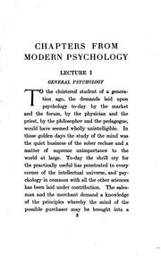 Cover of: Chapters from modern psychology by James Rowland Angell
