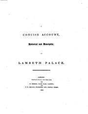Cover of: A concise account, historical and descriptive, of Lambeth palace.