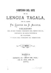 Cover of: Compendio del arte de la lengua tagala