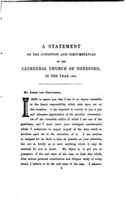 Cover of: A statement of the condition and circumstances of the cathedral church of Hereford