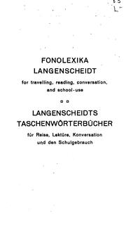 Cover of: Taschenwörterbuch der englischen und deutschen Sprache: mit Angabe der Aussprache nach dem phonetischen System der Methode Toussaint-Langenscheidt ...