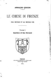Cover of: Le chiese di Firenze dal secolo IV al secolo XX. by Arnaldo Cocchi