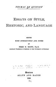 Cover of: Essays on style, rhetoric, and language