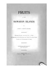 Cover of: Fruits of the Hawaiian Islands by Gerrit Parmile Wilder