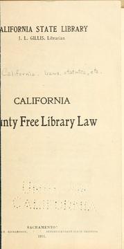 Cover of: California county free library law.