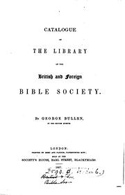 Cover of: Catalogue of the library of the British and Foreign Bible Society.