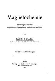 Cover of: Magnetochemie by E. Wedekind