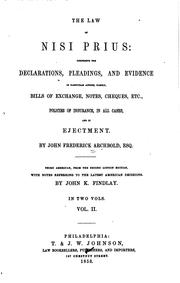 Cover of: The law of nisi prius by John Frederick Archbold