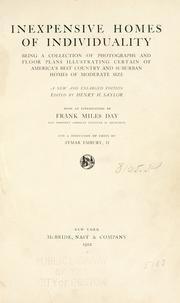 Cover of: Inexpensive homes of individuality by Henry Hodgman Saylor, Frank Day, Aymar Embury