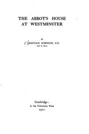 Cover of: The abbot's house at Westminster