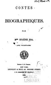 Cover of: Contes biographiques