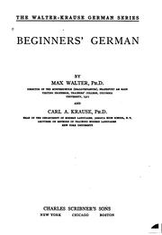 Cover of: Beginners' German