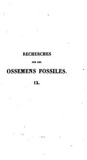 Cover of: Recherches sur les ossemens fossiles by Baron Georges Cuvier