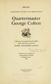 Cover of: A genealogical record of the descendants of Quartermaster George Colton