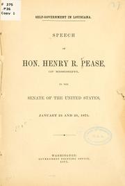Cover of: Self-government in Louisiana by Henry Roberts Pease
