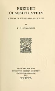 Cover of: Freight classification by J. F. Strombeck