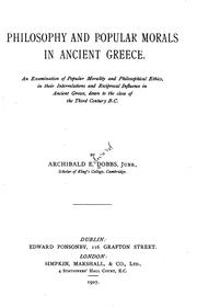 Philosophy and popular morals in ancient Greece by Archibald E. Dobbs