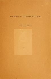 Cover of: Spoliation of the falls of Niagara
