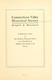 Connecticut Valley Historical Society, Springfield, Massachusetts by Connecticut Valley Historical Society.