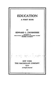 Cover of: Education, a first book | Thorndike, Edward L.