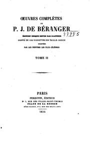 Cover of: Œuvres complètes de P.J. de Béranger.