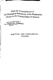 Cover of: Biblical and theological studies