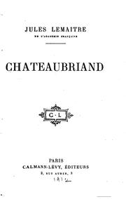 Cover of: Chateaubriand.