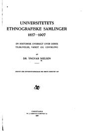 Cover of: Universitetets ethnografiske samlinger 1857-1907.