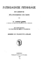 Cover of: Pathologische Physiologie by Ludolf von Krehl