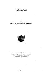 Cover of: Balzac by Edgar Saltus