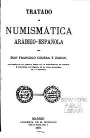 Cover of: Tratado de numismática arábigo-española by Francisco Codera y Zaidín