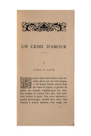 Cover of: Un crime d'amour.