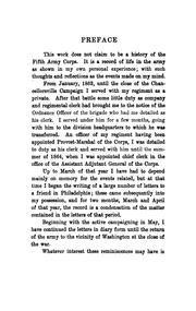 Cover of: My life in the army: three years and a half with the Fifth army corps, Army of the Potomac 1862-1865