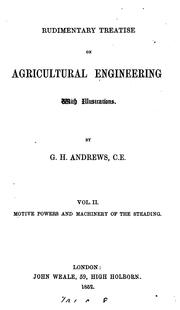 Cover of: Rudimentary treatise on agricultural engineering