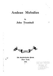 Cover of: Andean melodies