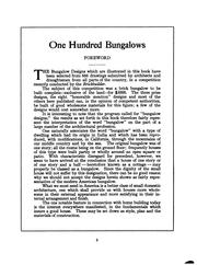 One hundred bungalows by Building Brick Association of America.