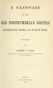 Cover of: A glossary of the Old Northumbrian Gospels: (Lindisfarne Gospels or Durham book)