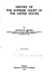 Cover of: History of the Supreme court of the United States by Gustavus Myers