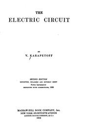 Cover of: The electric circuit by Vladimir Karapetoff
