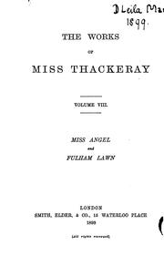 Cover of: Miss Angel and Fulham lawn by Anne Thackeray Ritchie